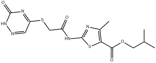 isobutyl 2-(2-((3-hydroxy-1,2,4-triazin-5-yl)thio)acetamido)-4-methylthiazole-5-carboxylate Structural