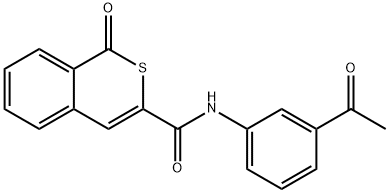 N-(3-acetylphenyl)-1-oxo-1H-isothiochromene-3-carboxamide Structural