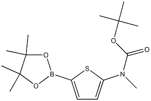tert-butyl (5-(4,4,5,5-tetramethyl-1,3,2-dioxaborolan-2-yl)thiophen-2-yl)methylcarbamate Structural