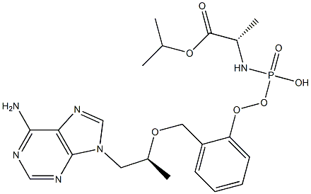 isopropyl ((R)-((((S)-1-(6-amino-9H-purin-9-yl)propan-2-yl)oxy)methyl)(phenoxy)phosphoryl)-L-alaninate Structural