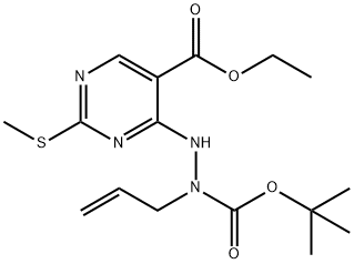 Ethyl 4-(2-allyl-2-(tert-butoxycarbonyl)hydrazinyl)-2-(methylthio)pyrimidine-5-carboxylate Structural