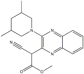 methyl 2-cyano-2-(3-(3,5-dimethylpiperidin-1-yl)quinoxalin-2-yl)acetate Structural