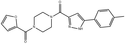 furan-2-yl(4-{[3-(4-methylphenyl)-1H-pyrazol-5-yl]carbonyl}piperazin-1-yl)methanone Structural