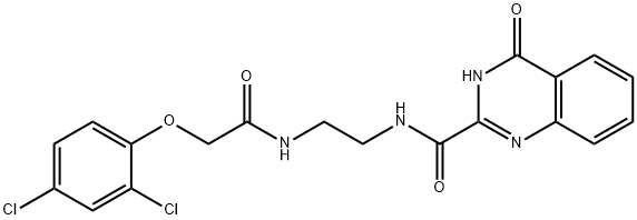 N-(2-{[(2,4-dichlorophenoxy)acetyl]amino}ethyl)-4-oxo-3,4-dihydro-2-quinazolinecarboxamide Structural