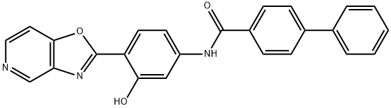 N-(3-hydroxy-4-(oxazolo[4,5-c]pyridin-2-yl)phenyl)-[1,1'-biphenyl]-4-carboxamide Structural