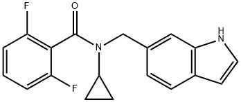 N-cyclopropyl-2,6-difluoro-N-(1H-indol-6-ylmethyl)benzamide Structural