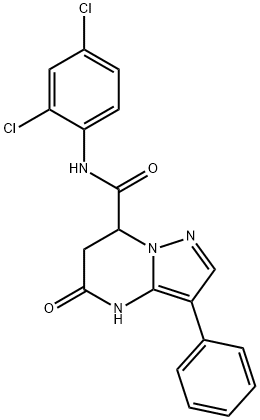 N-(2,4-dichlorophenyl)-5-oxo-3-phenyl-4,5,6,7-tetrahydropyrazolo[1,5-a]pyrimidine-7-carboxamide Structural
