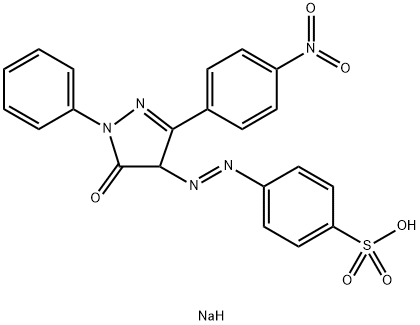 sodium (E)-4-((3-(4-nitrophenyl)-5-oxo-1-phenyl-4,5-dihydro-1H-pyrazol-4-yl)diazenyl)benzenesulfonate Structural