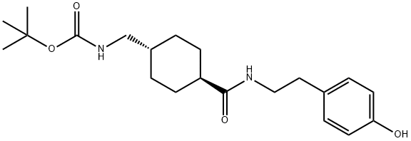 tert-butyl (((1r,4r)-4-((4-hydroxyphenethyl)carbamoyl)cyclohexyl)methyl)carbamate Structural
