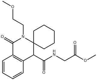 methyl 2-(2'-(2-methoxyethyl)-1'-oxo-2',4'-dihydro-1'H-spiro[cyclohexane-1,3'-isoquinolin]-4'-ylcarboxamido)acetate Structural
