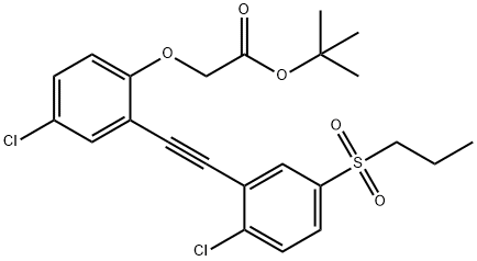 tert-butyl (4-chloro-2-{[2-chloro-5-(propylsulfonyl)phenyl]ethynyl}phenoxy)acetate Structural