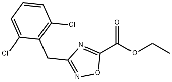 ethyl 3-(2,6-dichlorobenzyl)-1,2,4-oxadiazole-5-carboxylate Structural