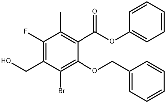 phenyl2-(benzyloxy)-3-bromo-5-fluoro-4-(hydroxymethyl)-6-methylbenzoate Structural