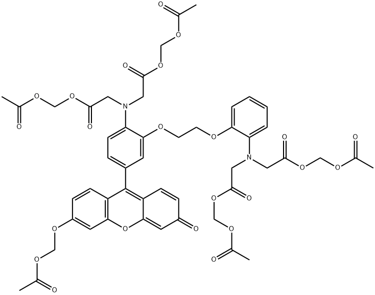 N-[2-[(Acetyloxy)methoxy]-2-oxoethyl]-N-[2-[2-[5-[6-[(acetyloxy)methoxy]-3-oxo-3H-xanthen-9-yl]-2-[bis[2-[(acetyloxy)methoxy]-2-oxoethyl]amino]phenoxy]ethoxy]phenyl]glycine (acetyloxy)methyl ester