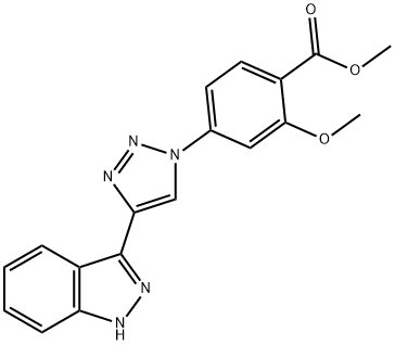 methyl 4-[4-(1H-indazol-3-yl)-1H-1,2,3-triazol-1-yl]-2-methoxybenzoate Structural