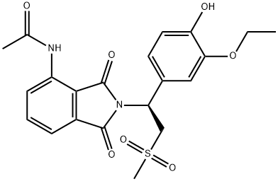 (S)-N-(2-(1-(3-ethoxy-4-hydroxyphenyl)-2-(methylsulfonyl)ethyl)-1,3-dioxoisoindolin-4-yl)acetamide Structural