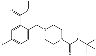 tert-butyl 4-[[4-chloro-2-(methoxycarbonyl)phenyl]methyl]piperazine-1-carboxylate Structural