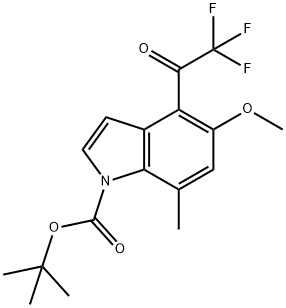 tert-butyl5-methoxy-7-methyl-4-(2,2,2-trifluoroacetyl)-1H-indole-1-carboxylate Structural