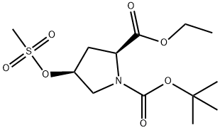 cis-1-Boc-4-(mesyloxy)-L-proline ethyl ester Structural
