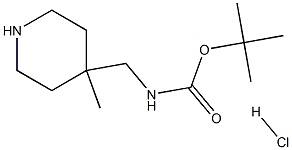 tert-butyl N-[(4-methylpiperidin-4-yl)methyl]carbamate hydrochloride Structural