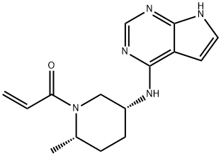 1-((2S,5R)-5-((7H-pyrrolo[2,3-d]pyrimidin-4-yl)amino)-2-methylpiperidin-1-yl)prop-2-en-1-one Structural