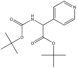 tert-butyl 2-((tert-butoxycarbonyl)amino)-2-(pyridin-4-yl)acetate Structural