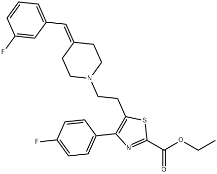 ethyl 5-(2-(4-(3-fluorobenzylidene)piperidin-1-yl)ethyl)-4-(4-fluorophenyl)thiazole-2-carboxylate(WXG00984) Structural