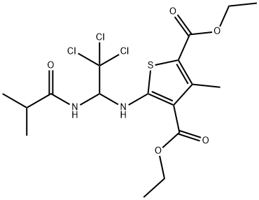 diethyl 3-methyl-5-((2,2,2-trichloro-1-isobutyramidoethyl)amino)thiophene-2,4-dicarboxylate Structural