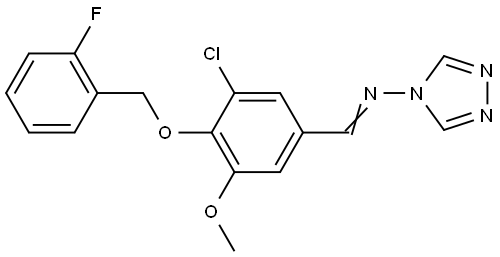 N-[(E)-{3-chloro-4-[(2-fluorobenzyl)oxy]-5-methoxyphenyl}methylidene]-4H-1,2,4-triazol-4-amine Structural