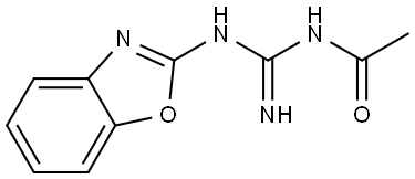 N-[(E)-amino(1,3-benzoxazol-2-ylamino)methylidene]acetamide Structural