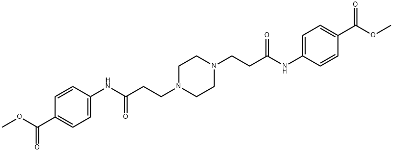 dimethyl 4,4'-((3,3'-(piperazine-1,4-diyl)bis(propanoyl))bis(azanediyl))dibenzoate Structural