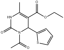 ethyl 3-acetyl-6-methyl-2-oxo-4-(thiophen-2-yl)-1,2,3,4-tetrahydropyrimidine-5-carboxylate Structural