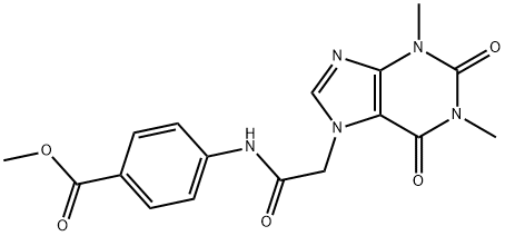 methyl 4-(2-(1,3-dimethyl-2,6-dioxo-2,3-dihydro-1H-purin-7(6H)-yl)acetamido)benzoate Structural