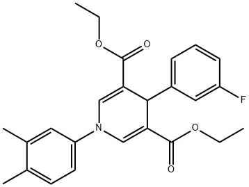 diethyl 1-(3,4-dimethylphenyl)-4-(3-fluorophenyl)-1,4-dihydropyridine-3,5-dicarboxylate Structural