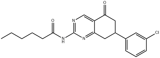N-[7-(3-chlorophenyl)-5-oxo-5,6,7,8-tetrahydroquinazolin-2-yl]hexanamide Structural