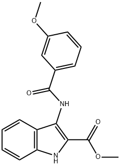 methyl 3-(3-methoxybenzamido)-1H-indole-2-carboxylate Structural