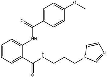 N-[3-(1H-imidazol-1-yl)propyl]-2-{[(4-methoxyphenyl)carbonyl]amino}benzamide Structural