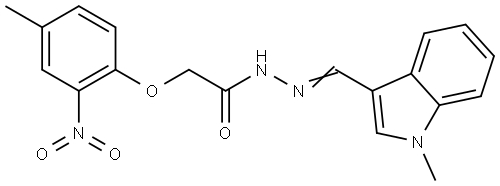 N'-[(Z)-(1-methyl-1H-indol-3-yl)methylidene]-2-(4-methyl-2-nitrophenoxy)acetohydrazide Structural