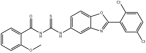 N-{[2-(2,5-dichlorophenyl)-1,3-benzoxazol-5-yl]carbamothioyl}-2-methoxybenzamide Structural