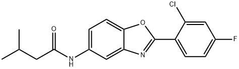 N-[2-(2-chloro-4-fluorophenyl)-1,3-benzoxazol-5-yl]-3-methylbutanamide Structural