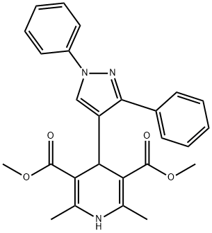 dimethyl 4-(1,3-diphenyl-1H-pyrazol-4-yl)-2,6-dimethyl-1,4-dihydropyridine-3,5-dicarboxylate Structural