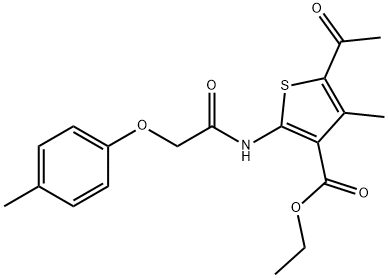 ethyl 5-acetyl-4-methyl-2-(2-(p-tolyloxy)acetamido)thiophene-3-carboxylate Structural