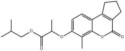 isobutyl 2-((6-methyl-4-oxo-1,2,3,4-tetrahydrocyclopenta[c]chromen-7-yl)oxy)propanoate Structural