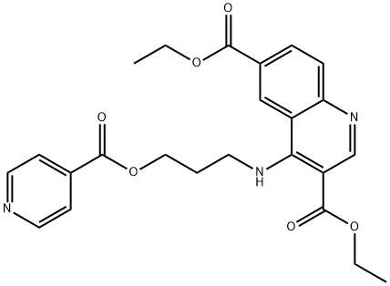 diethyl 4-((3-(isonicotinoyloxy)propyl)imino)-1,4-dihydroquinoline-3,6-dicarboxylate Structural