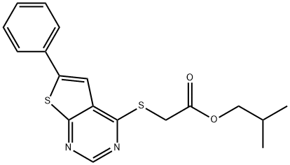 isobutyl 2-((6-phenylthieno[2,3-d]pyrimidin-4-yl)thio)acetate Structural