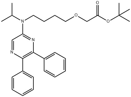 ( 2-{4-[N-(5,6-diphenylpyrazin-2-yl)-N-isopropylamino]butyloxy}acetic acid tert-butylester ) Structural