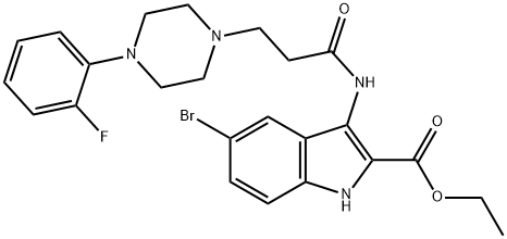 ethyl 5-bromo-3-(3-(4-(2-fluorophenyl)piperazin-1-yl)propanamido)-1H-indole-2-carboxylate Structural