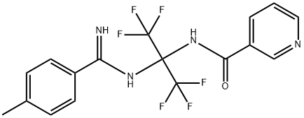 N-(2-((amino(p-tolyl)methylene)amino)-1,1,1,3,3,3-hexafluoropropan-2-yl)nicotinamide Structural