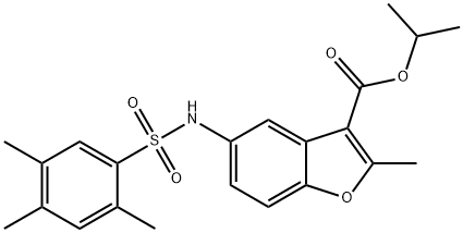 isopropyl 2-methyl-5-(2,4,5-trimethylphenylsulfonamido)benzofuran-3-carboxylate Structural