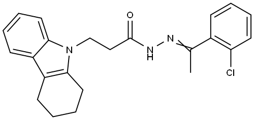 N'-[(1E)-1-(2-chlorophenyl)ethylidene]-3-(1,2,3,4-tetrahydro-9H-carbazol-9-yl)propanehydrazide Structural
